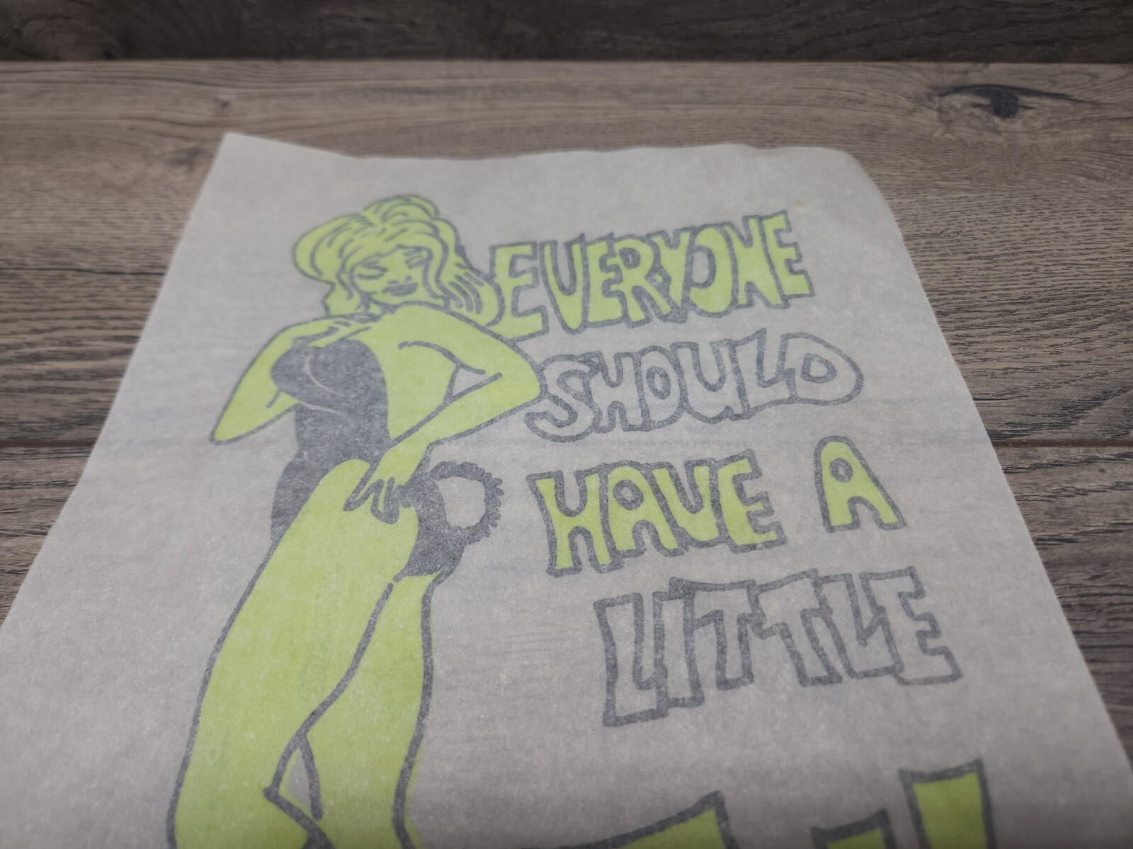 VINTAGE Sexy Girl Fun Heat Transfer Iron On Everyone Should Have A Little Tail