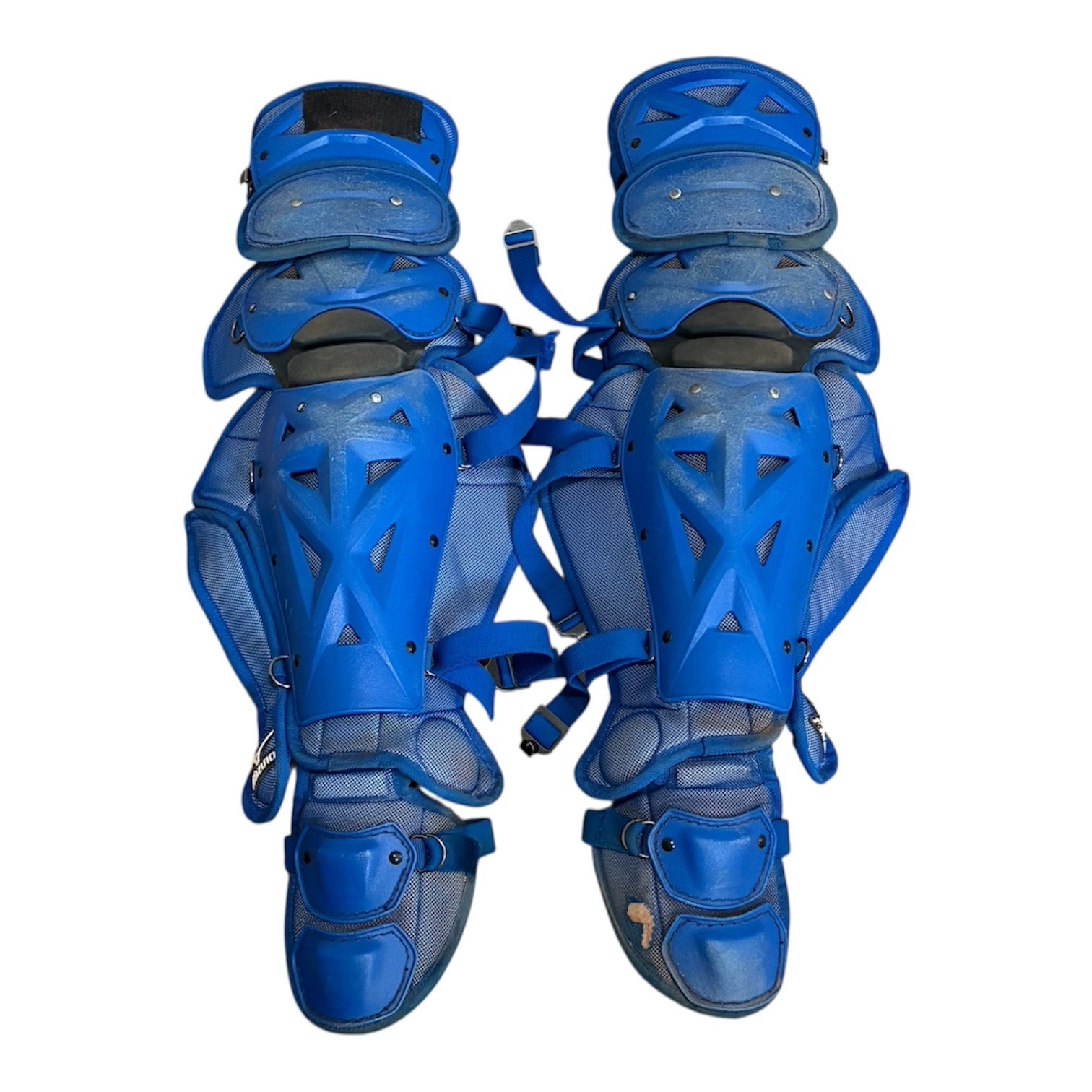 Chicago Cubs Game Used/Issued Mizuno Pro 17.5 “ Catchers Shin Guards Blue