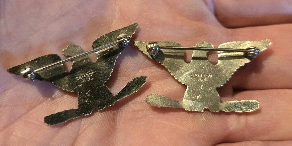 WWII era Colonels Rank Eagle Set - GEMSCO Pinbacks (2)