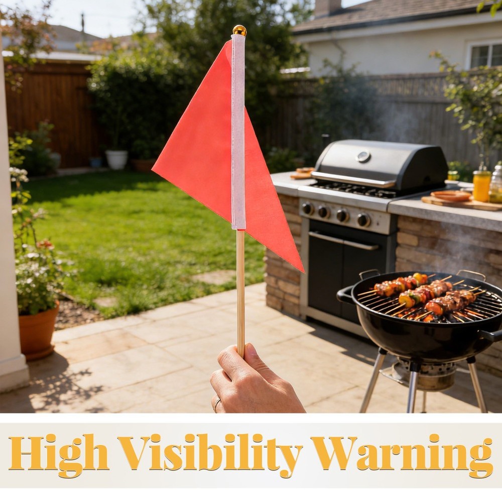 16pcs Triangular Marking Flags, Lawn Marker Flags High Visibility for Lawn and