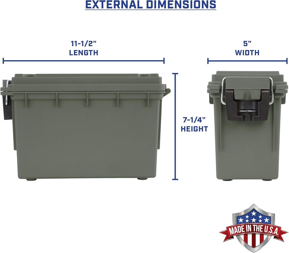Sheffield 12626 Ammo Storage Box, Stackable .30 Cal Field Boxes, 0.30, Green