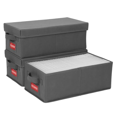 DVD Storage Box - Stackable DVD Case Holder Organizer, DVD Storage 3PACK