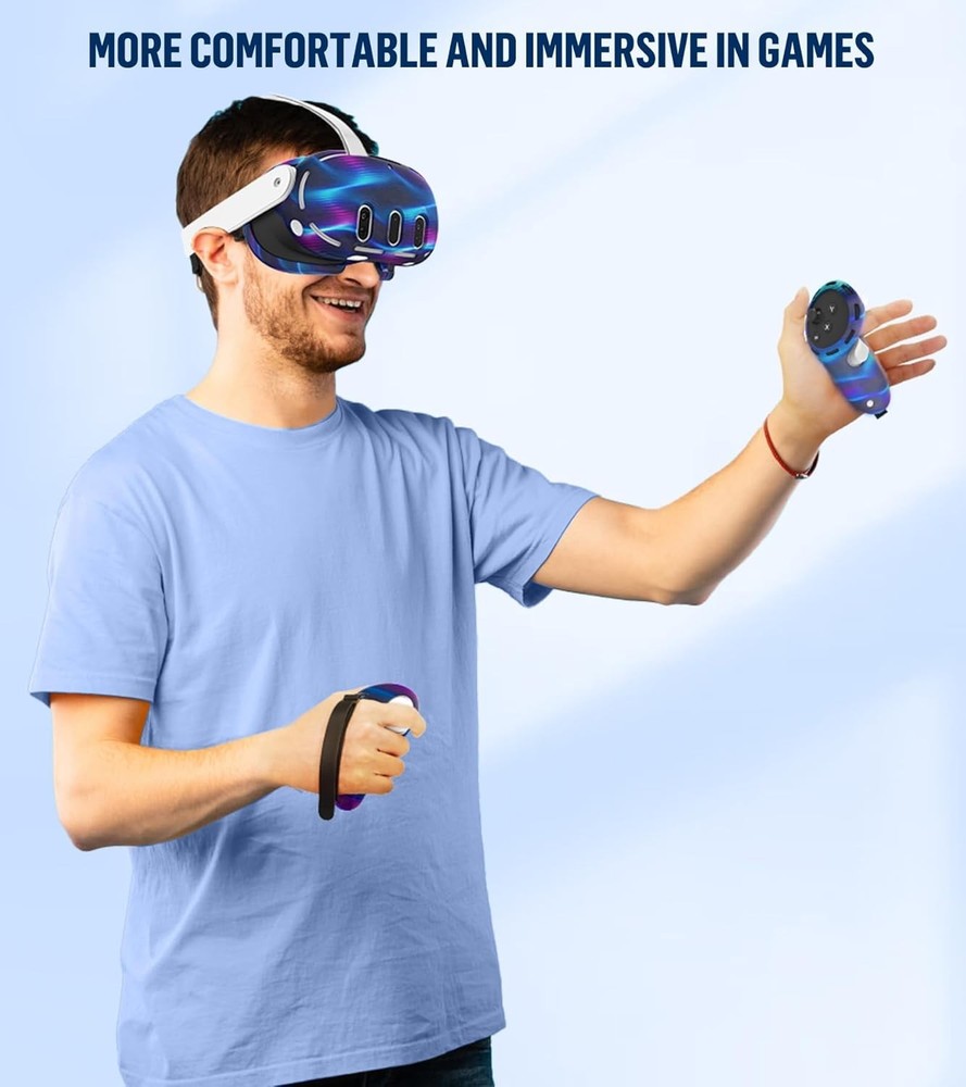 Silicone Cover Set Compatible with Oculus/Meta Quest 3, Touch Controller Grip...