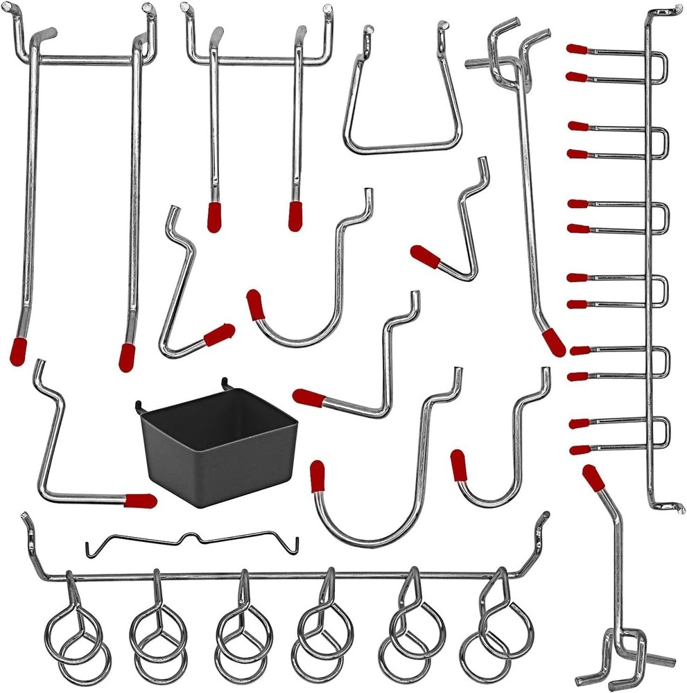 Versatile 114-Piece Pegboard Hooks Assortment – Metal Storage Solution for Tools