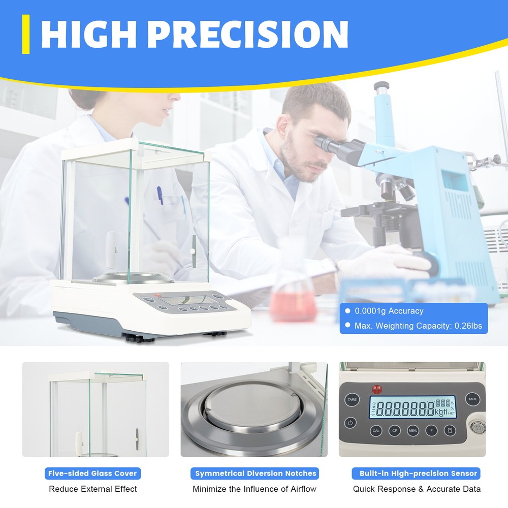 Digital Precision Scale Multiple Unit Conversions 110VAC Lab Analytical Balance