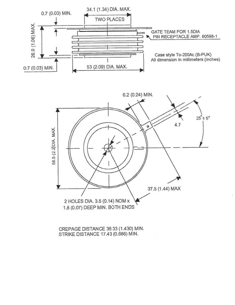 EXACT Replacement for DCR960G16 - DYNEX - MITEL Thyristor Semiconductor SCR