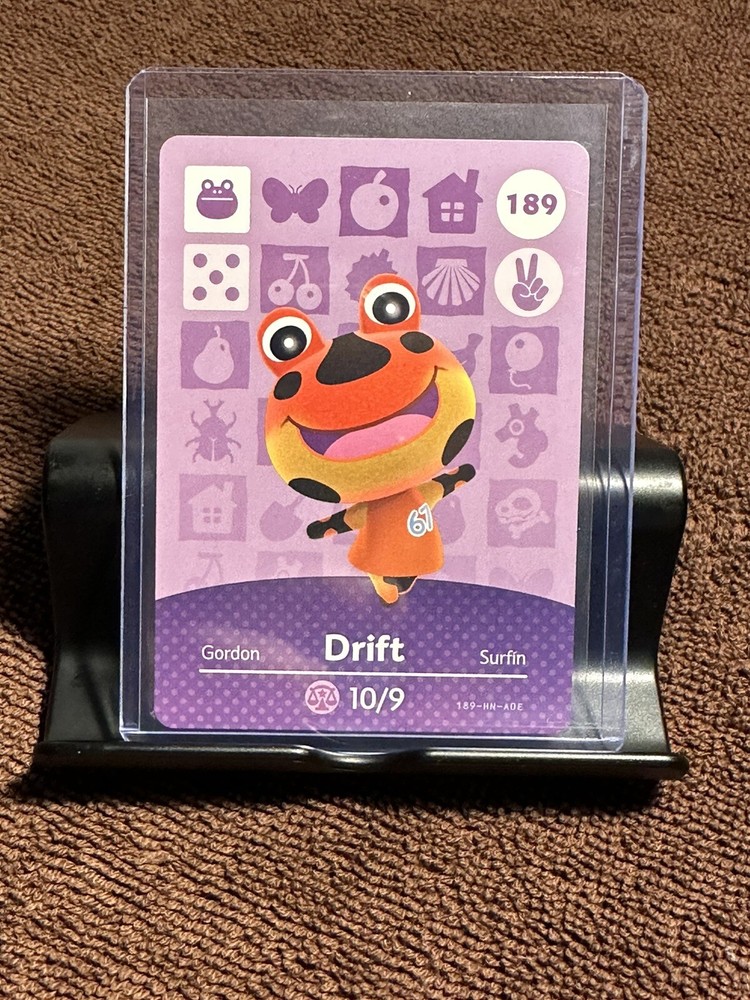 **Never Scanned** Authentic Animal Crossing Amiibo Card #189 Drift