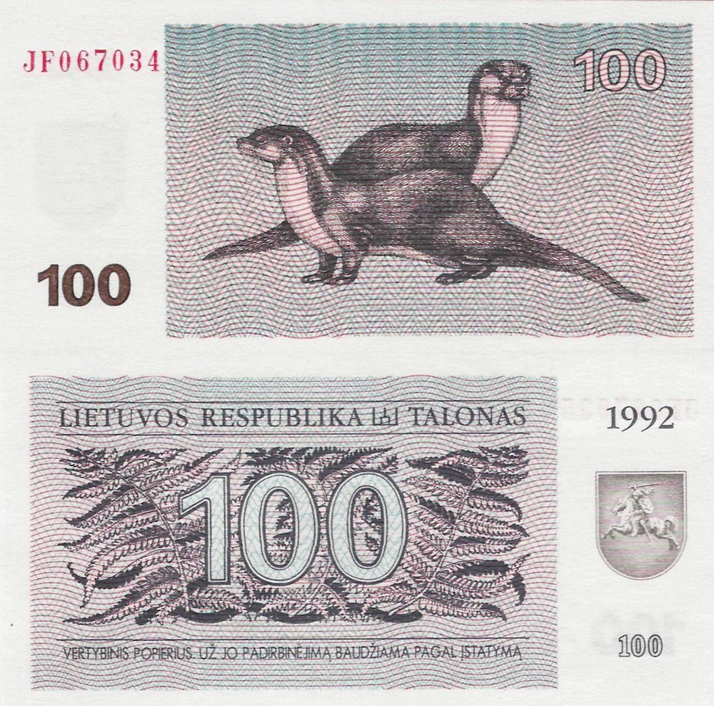 Lithuania 1992 - 100 talonas - Pick 42 UNC