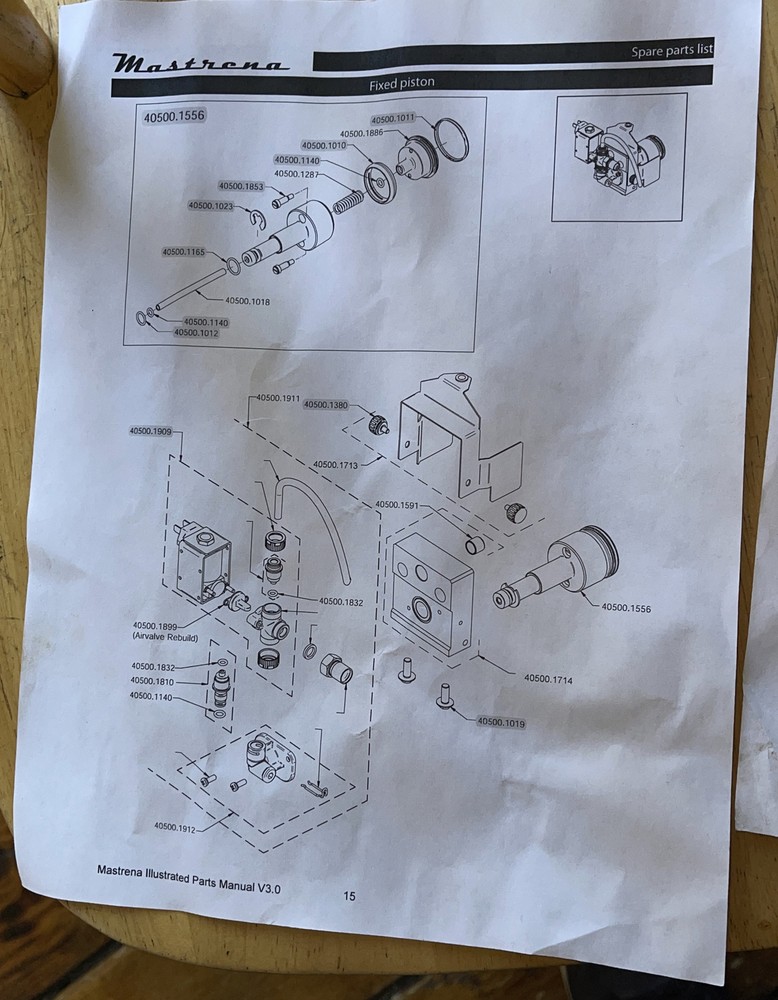Thermoplan 40500.1556 FIX PISTON , ASSEMBLY