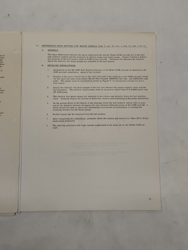 Bendix Model RS-10B2 Fuel Injection System Installation Instructions-Original