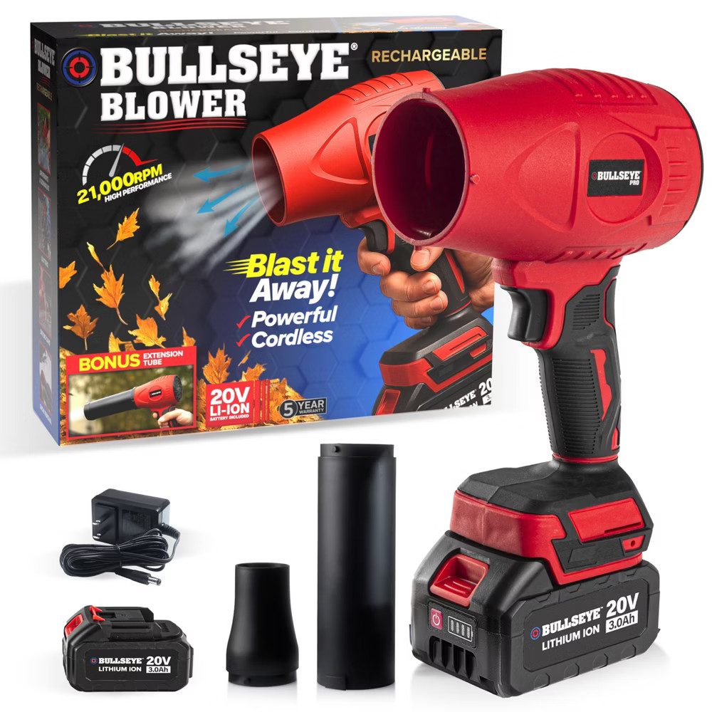 Bullseye Blower Cordless 20V Handheld Electric Leaf Dust Blower 24,000 RPM New