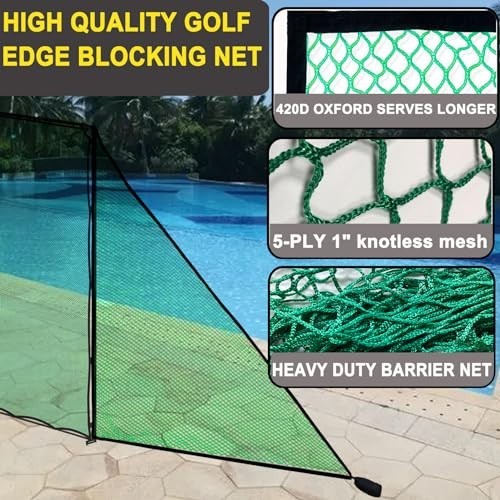 2PCS Green Golf Triangle Side Net with Sandbags - Practice Hitting & Simulator B