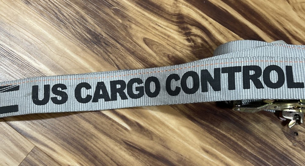 US Cargo Control USCC E Track Ratchet Strap w Spring E Fitting 2" x 16' Gray (4)