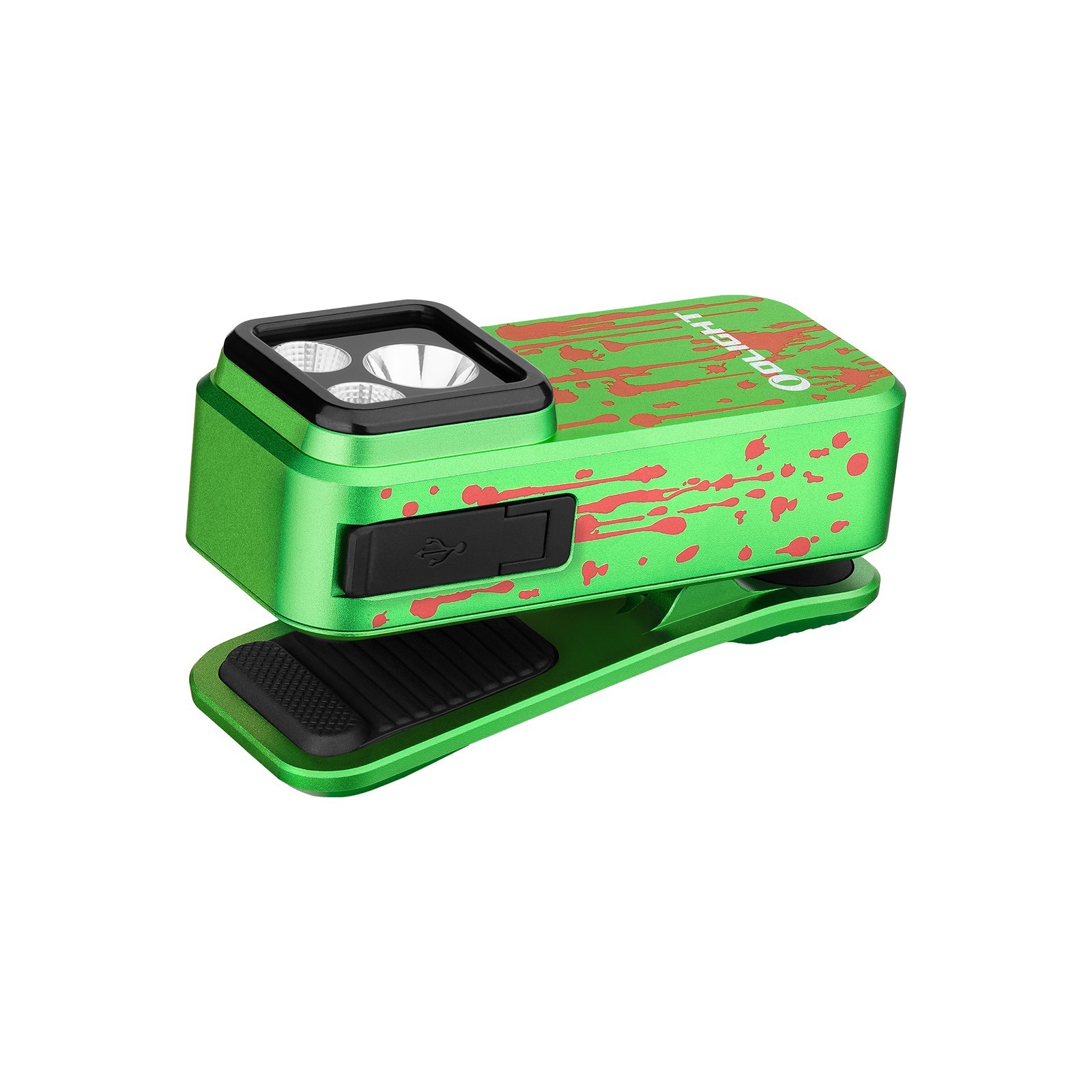 Olight Oclip Pro Zombie Green Clip-On Flashlight Red Light New