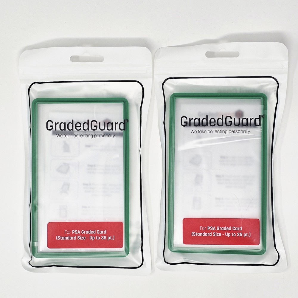 (2) Green GradedGuard PSA Graded Card Case Guard Protector Stackable