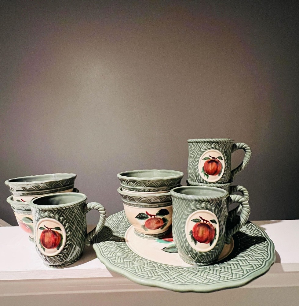 Noble Excellence Stoneware Peach Dinnerware Set – 9 Piece