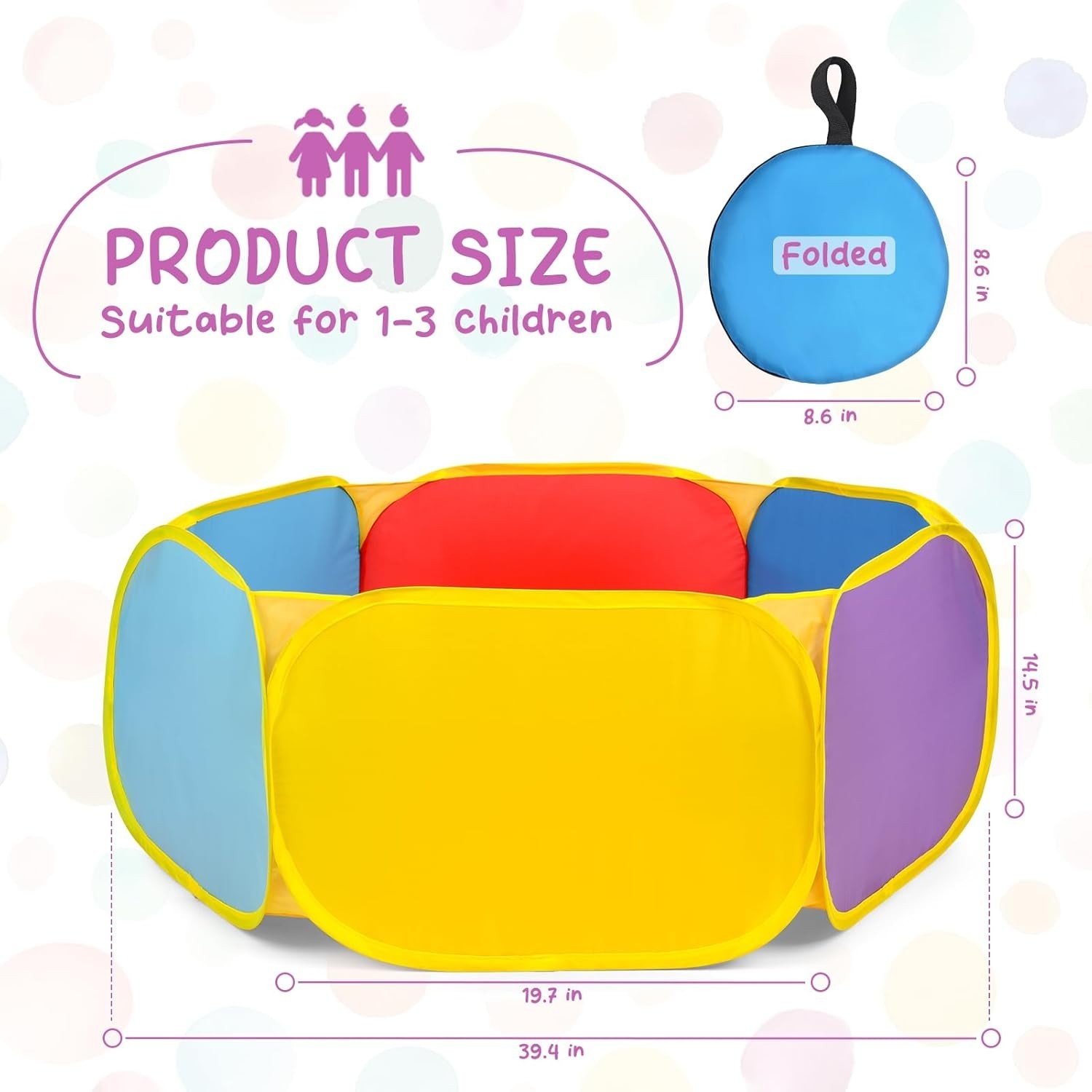 Creative Play Zone: Extra Large Multicolor Toddler Ball Pit with Storage Bag
