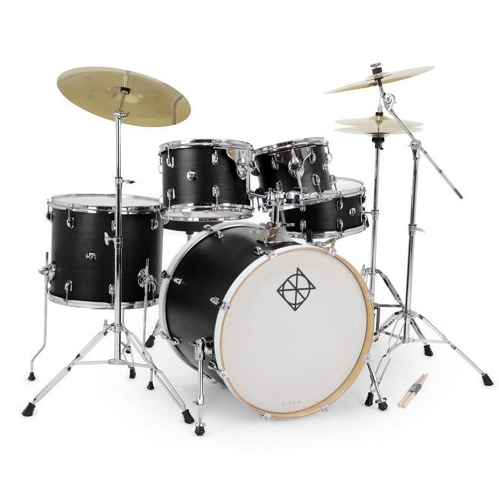 Dixon Spark Birch 5pc Satin Black Acoustic Drum Shell Pack