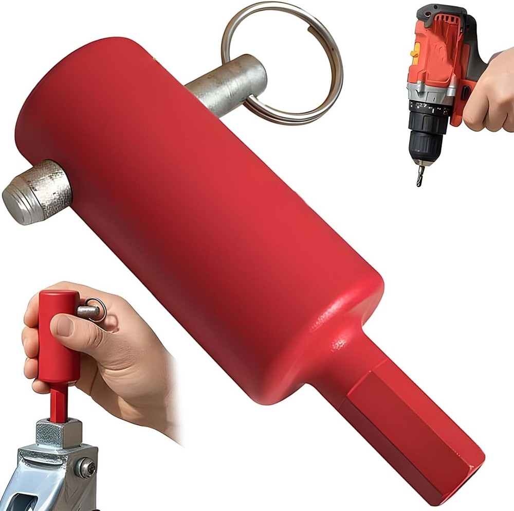Easy Use Crank Trailer Jack Drill Adapter for 1" Handle Studs - Heavy Duty,