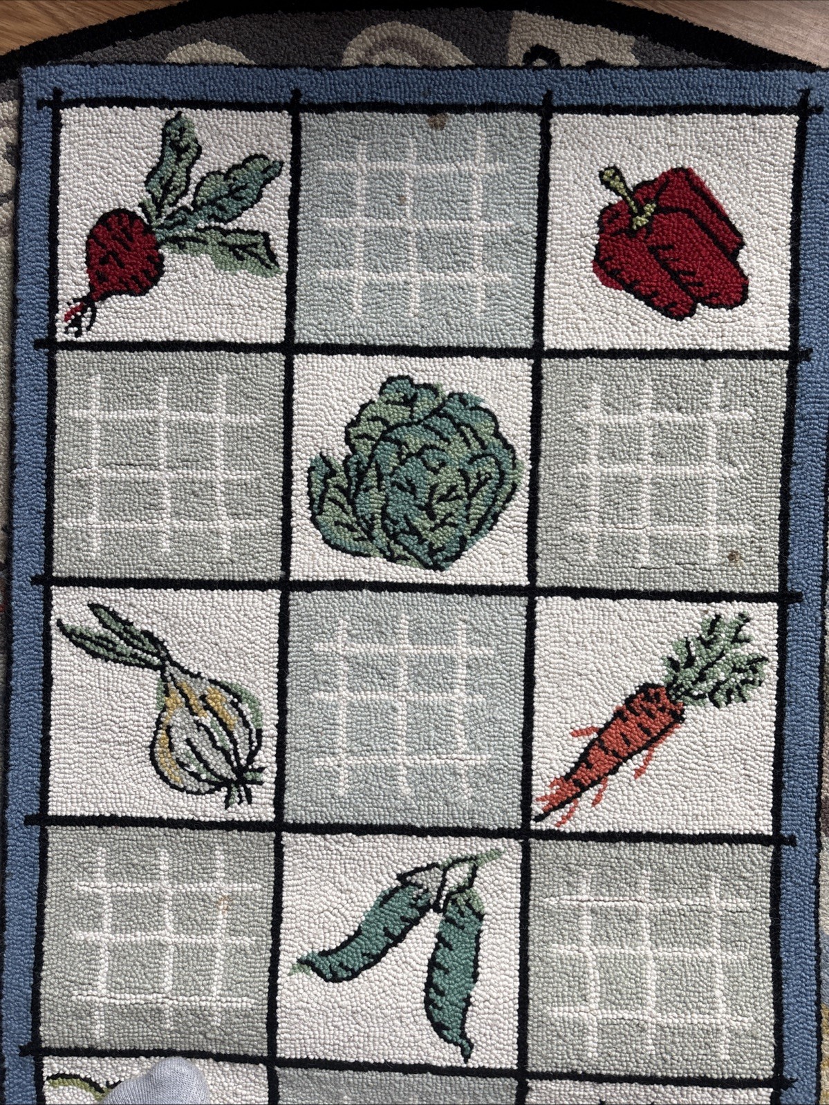 Claire Murray * Vegetables Garden RUNNER * 100% Wool Hand-made Rug 24x65