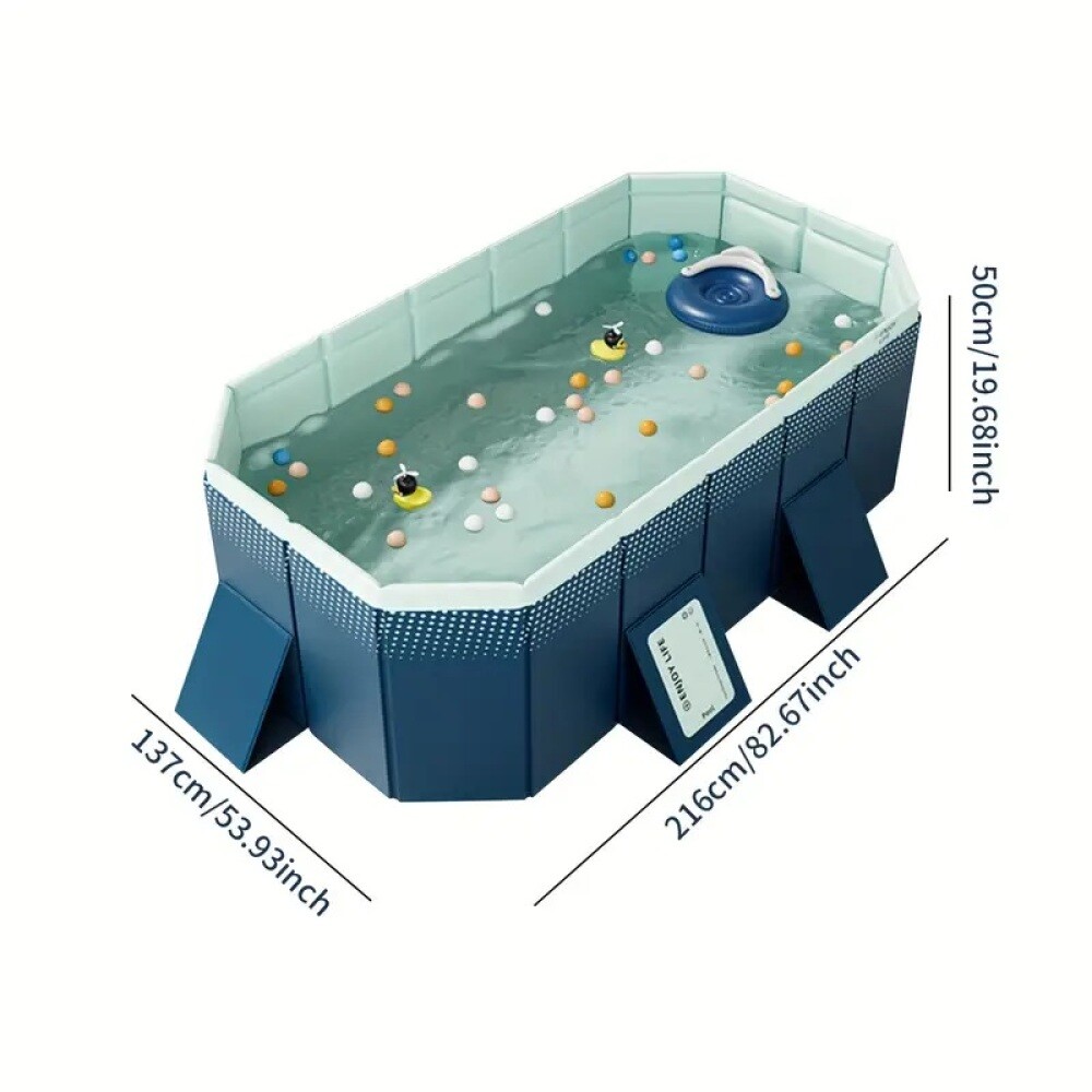 Convenient and Portable PVC Material 2.1meters Inflatable Pool, Blue Color