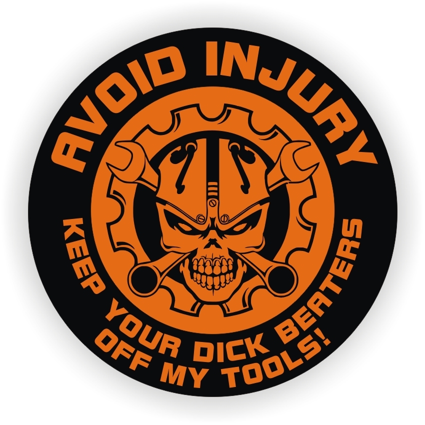 3pcs Avoid Injury - Keep Your Dick Beaters Off Tools Hard Hat Stickers Decals