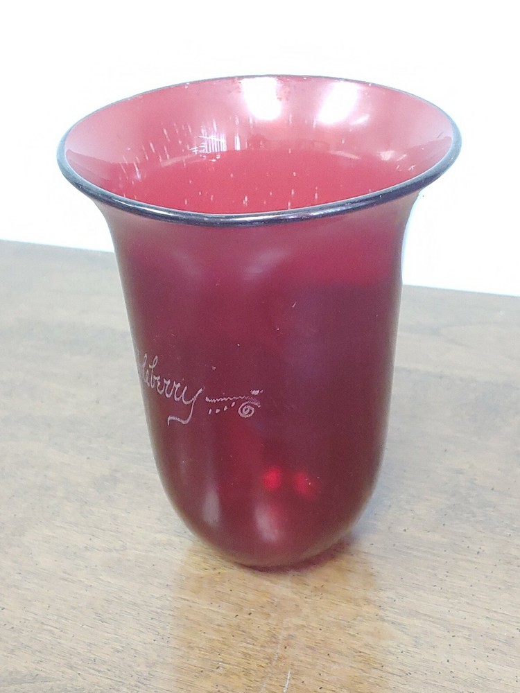 SCARCE 1910 RUBY FLASH/STAIN BELL SHAPED EAPG VASE - WONDERFUL