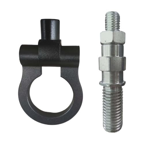 Car Front Bumper Tow Hook, Waterproof Screw-on Trailer Pull Ring, Car Black