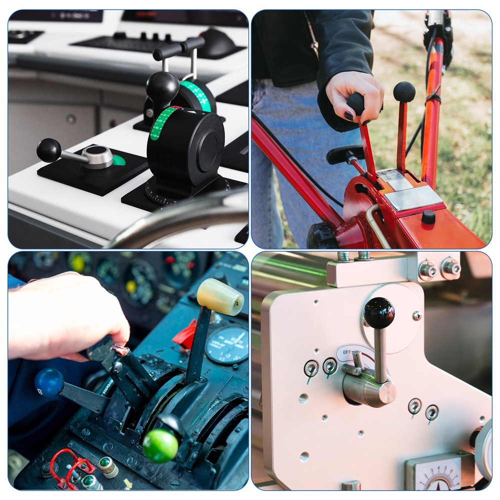 M8 Copper Thread 40mm Dia Threaded Ball Knobs for Machine Handle, Black