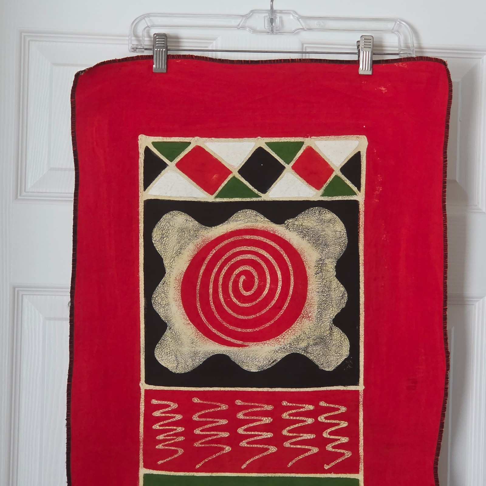 Large Handcrafted Kenyan Fabric Double Giraffe African Wall Art