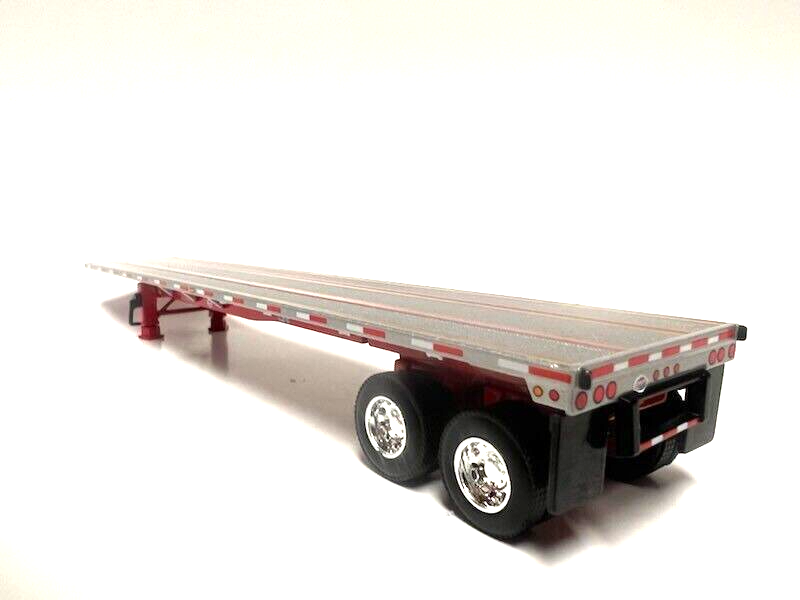 DCP FIRST GEAR 1/64 SCALE FLATBED TRAILER SILVER DECK RED FRAME