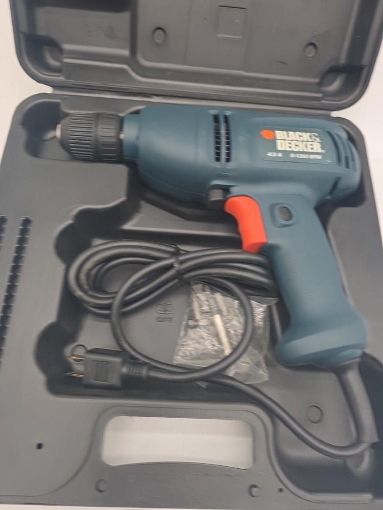 Black & Decker- DR210 -Corded Drill With Bits And Case