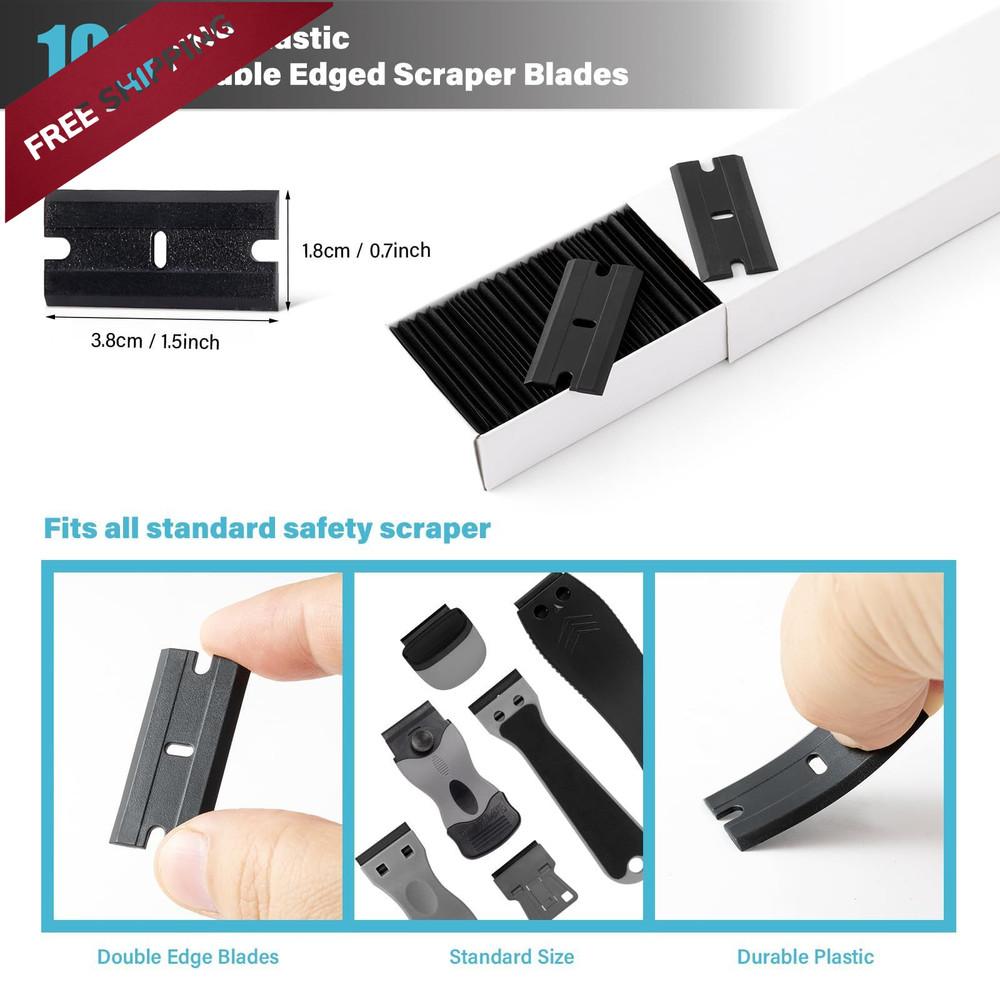 Gomake Plastic Razor Blade Scraper Tool with Container 2PCS Razor...