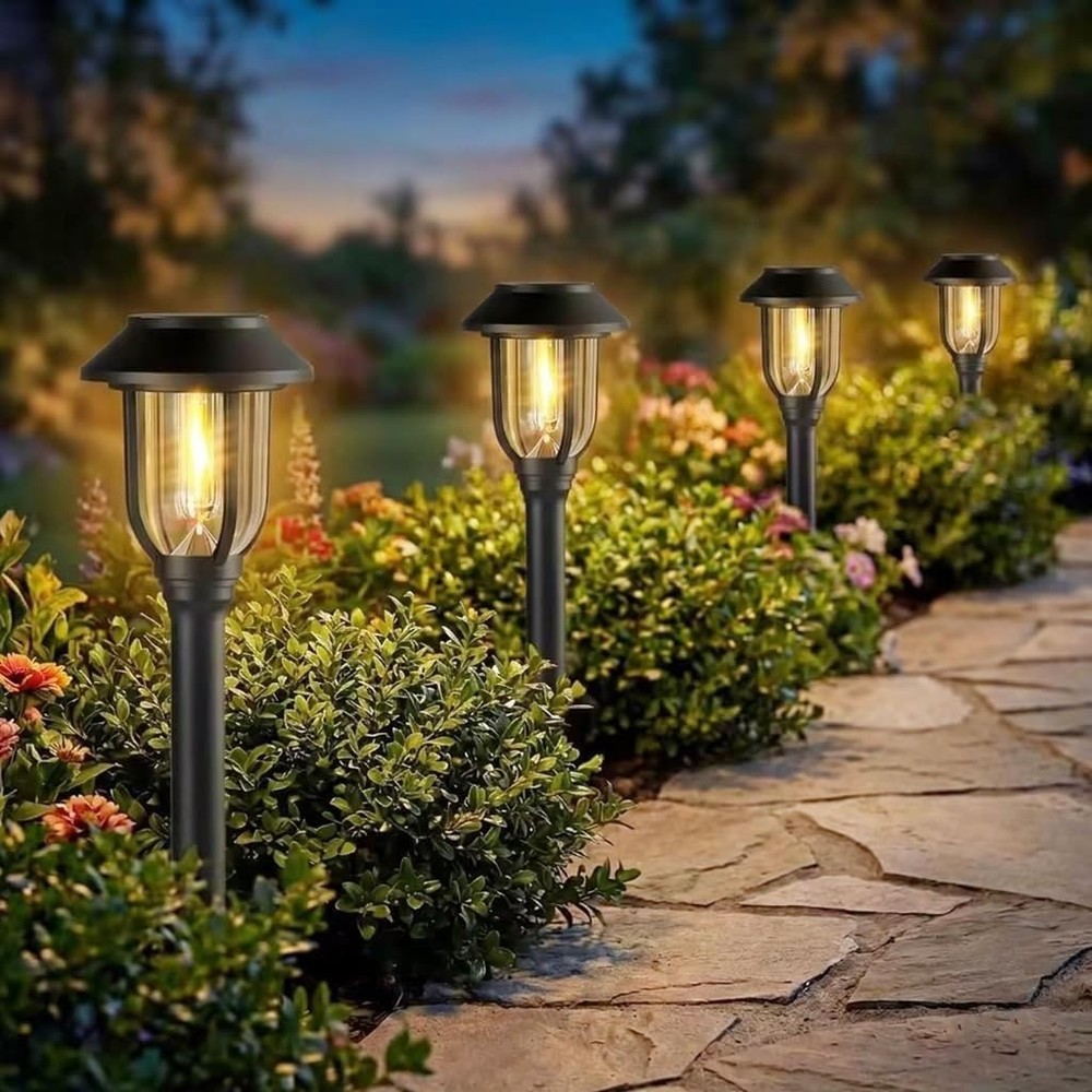 Solar Pathway Lights Outdoor 8 Pack, Warm White Solar Path Lights,Solar Light...