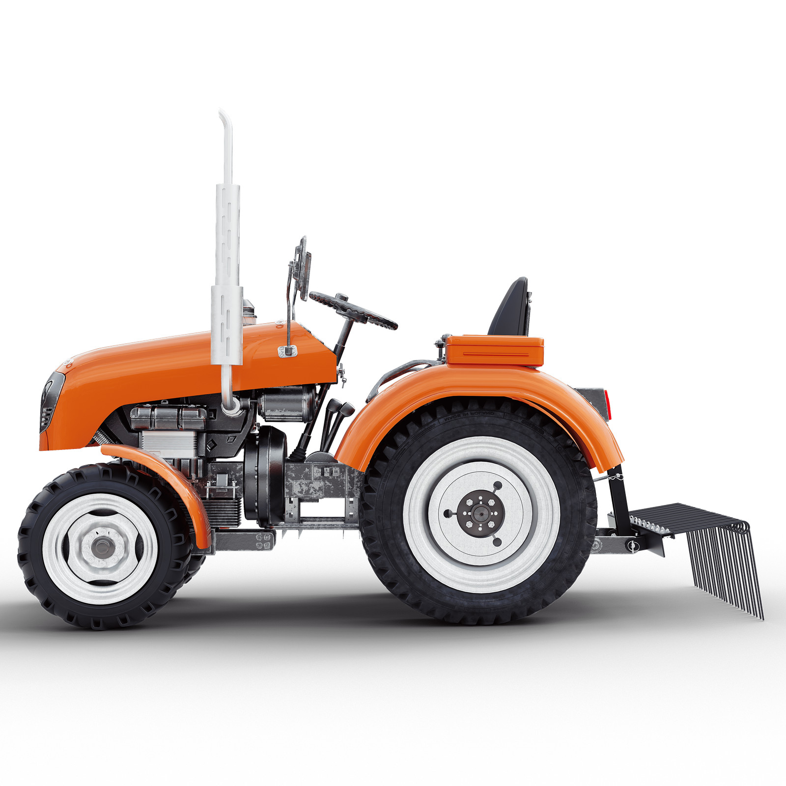 3 Point 60" Pine Straw Rake Landscape Rake For Cat0 Cat1 Tractor Attachment