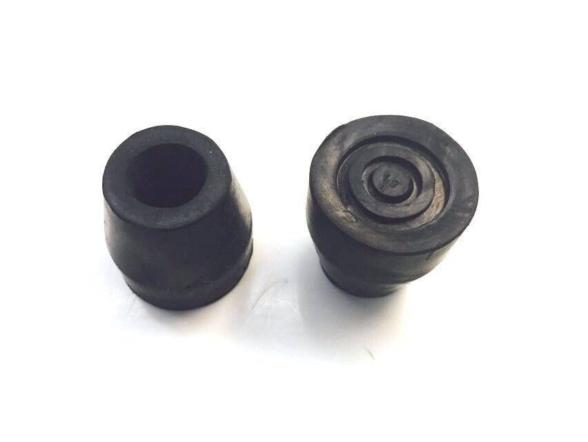 2 Pack Walker Replacement Tips with Metal Insert Black 1/2” OD