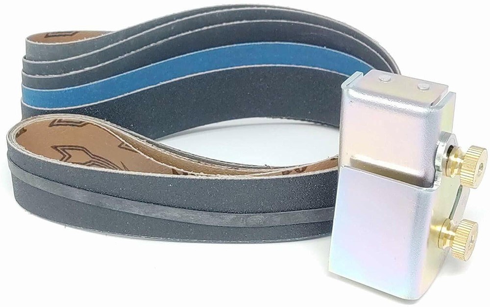 Knife Sharpening Angle Guide Pack - 1x30 Belt Sander Guide & 5 Sanding Belts
