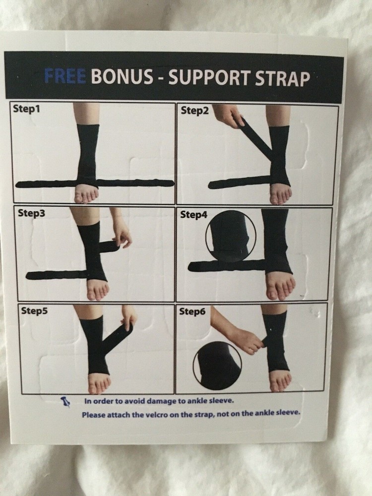 Gonicc Ankle Support Compression Sleeve With Support Strap NIP Unisex XS