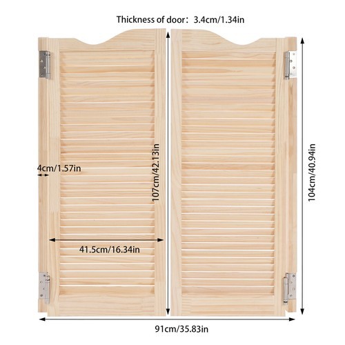 Wall-Mounted Double Half Door Double-hinged Café Door With Hinges