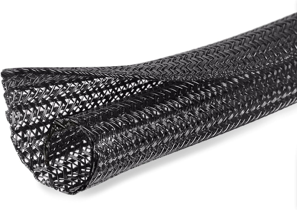 25ft - 1/2 inch Cord Protector Cable Sleeve Split Wire 1/2"-25ft, Black