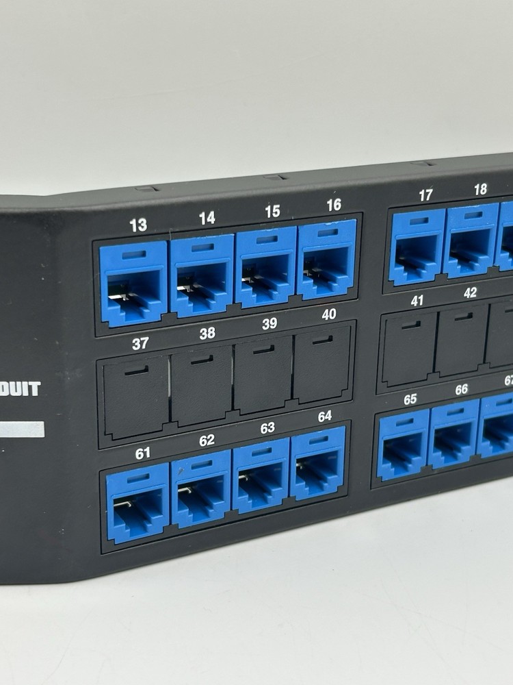 PANDUIT Mini-Com 72 Port Angled Cat 6 Patch Panel 2U CPPA72FMWBLY TX6A Modules