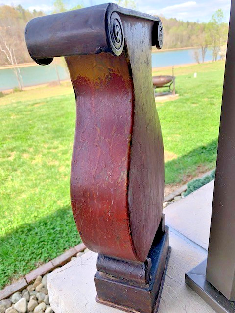 Vintage Heavy Metal Umbrella Stand 18" Tall Rustic Pattern