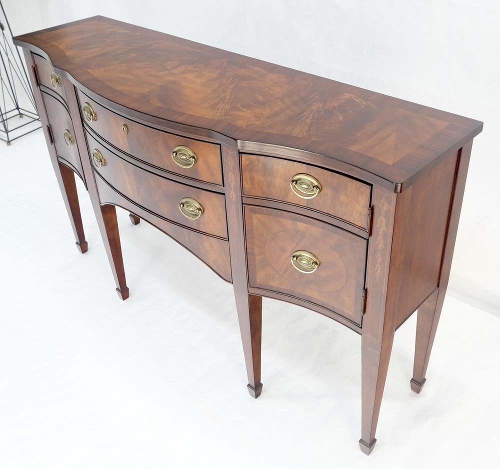 Broyhyll Bow Front Crotch Mahogany Banded Top Sideboard Buffet Console MINT!
