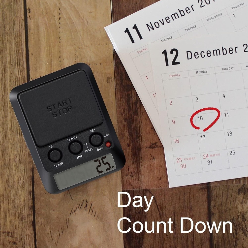 Ergonomic Large Button Timer - Stopwatch & Countdown Functions for Focused Tasks