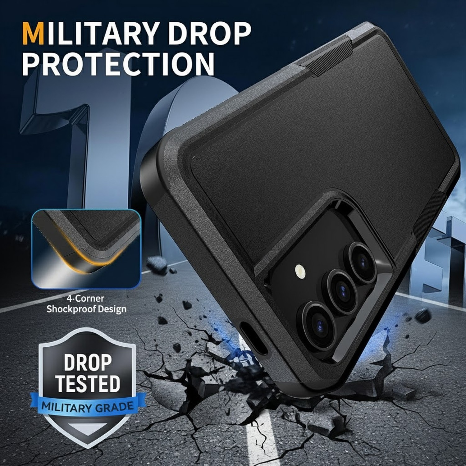 For Samsung Galaxy A16 5G Case Shockproof Tough Phone Cover + Tempered Glass