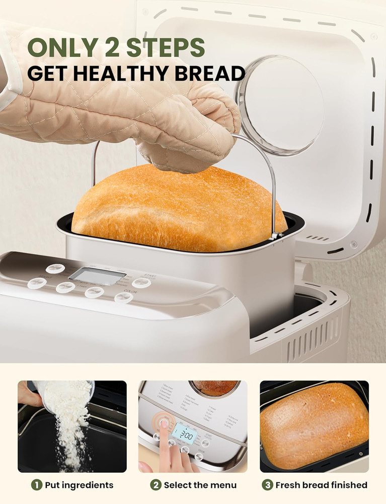 Bread Maker, 2.2LB 16-In-1 Bread Machine, Automatic Bread Maker Machine with Non