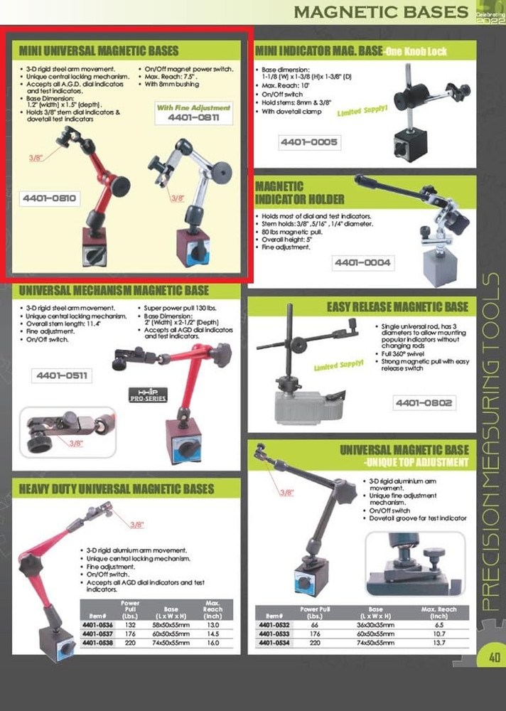 4401-0810 Mini Universal Magnetic Base