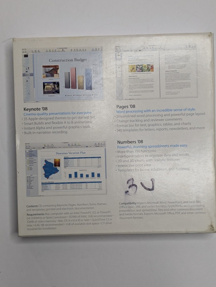 Apple iWork 08 Family Pack for Mac with key