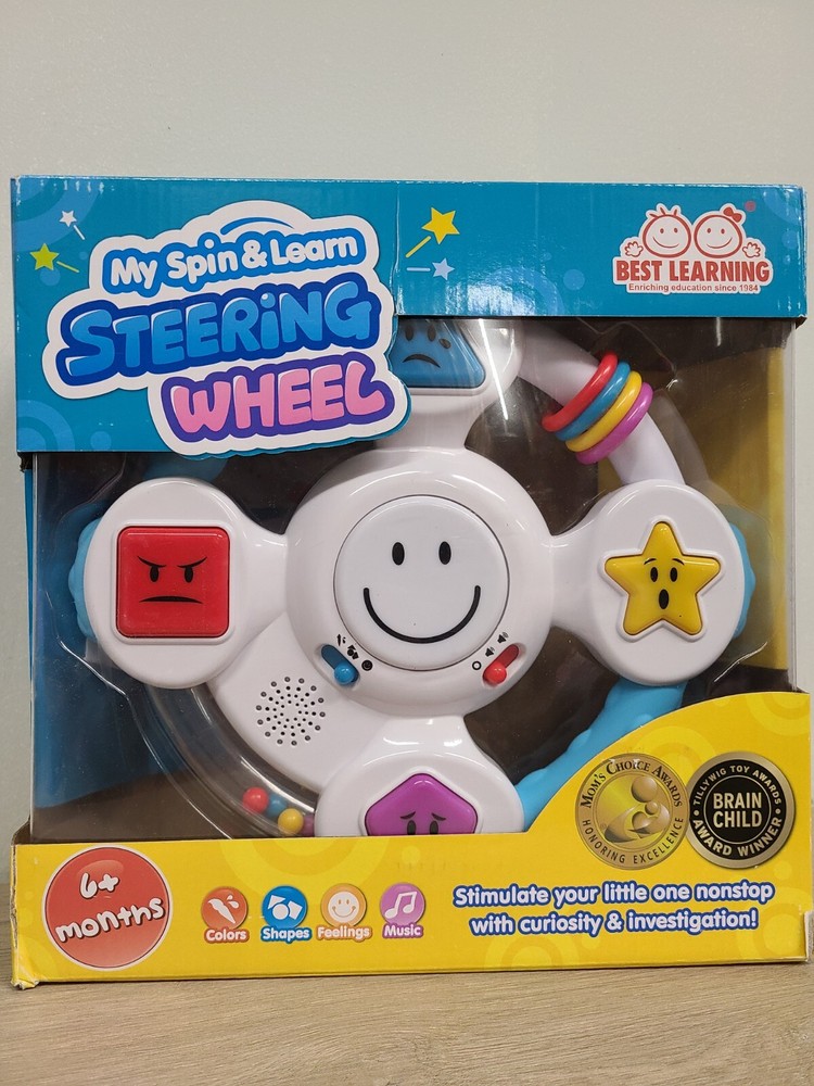 DMG PKG My Spin & Learn Steering Wheel Interactive Toy Lights and Sounds
