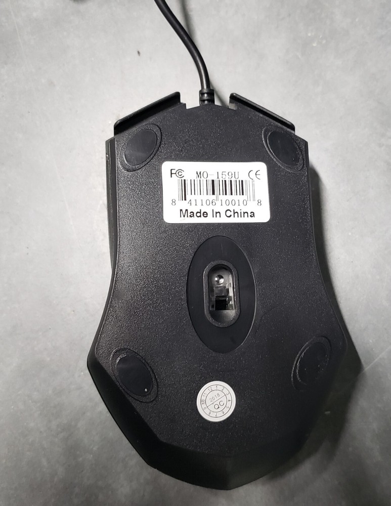 iMicro MO-159U Wired USB Optical Ergonomic Scrolling Computer Mouse - Black